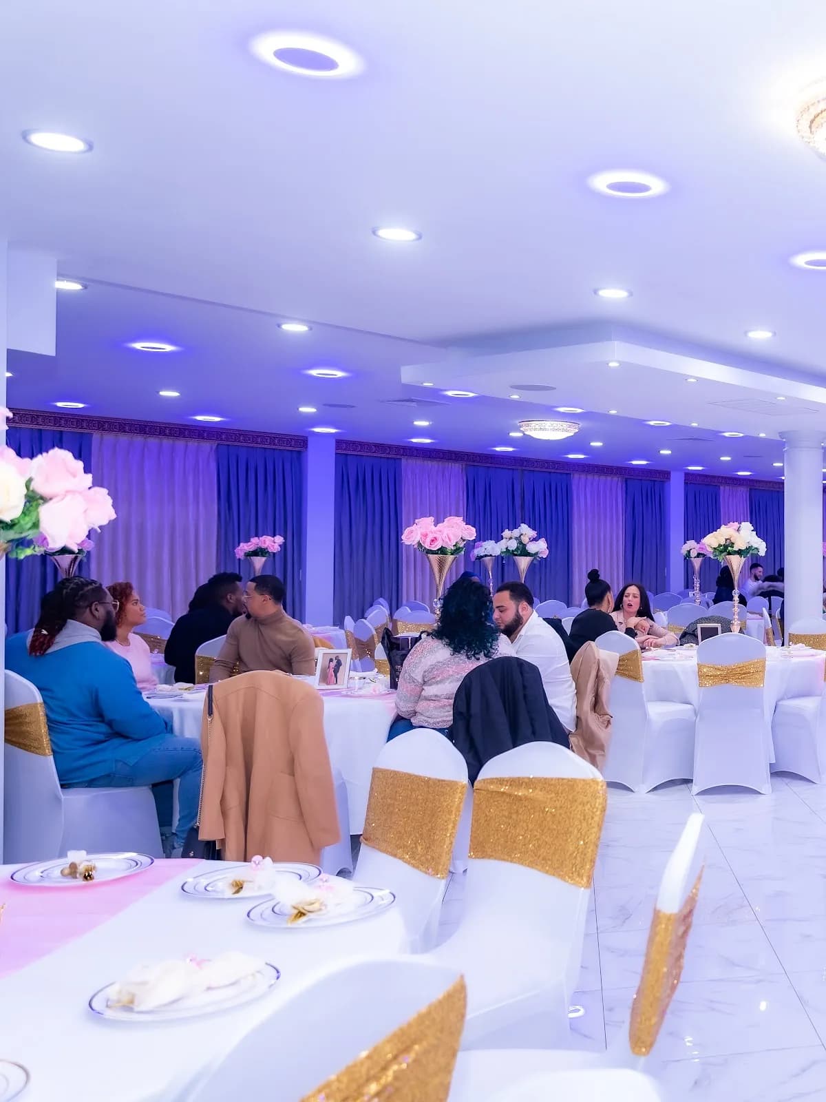 Guests dining in the event hall