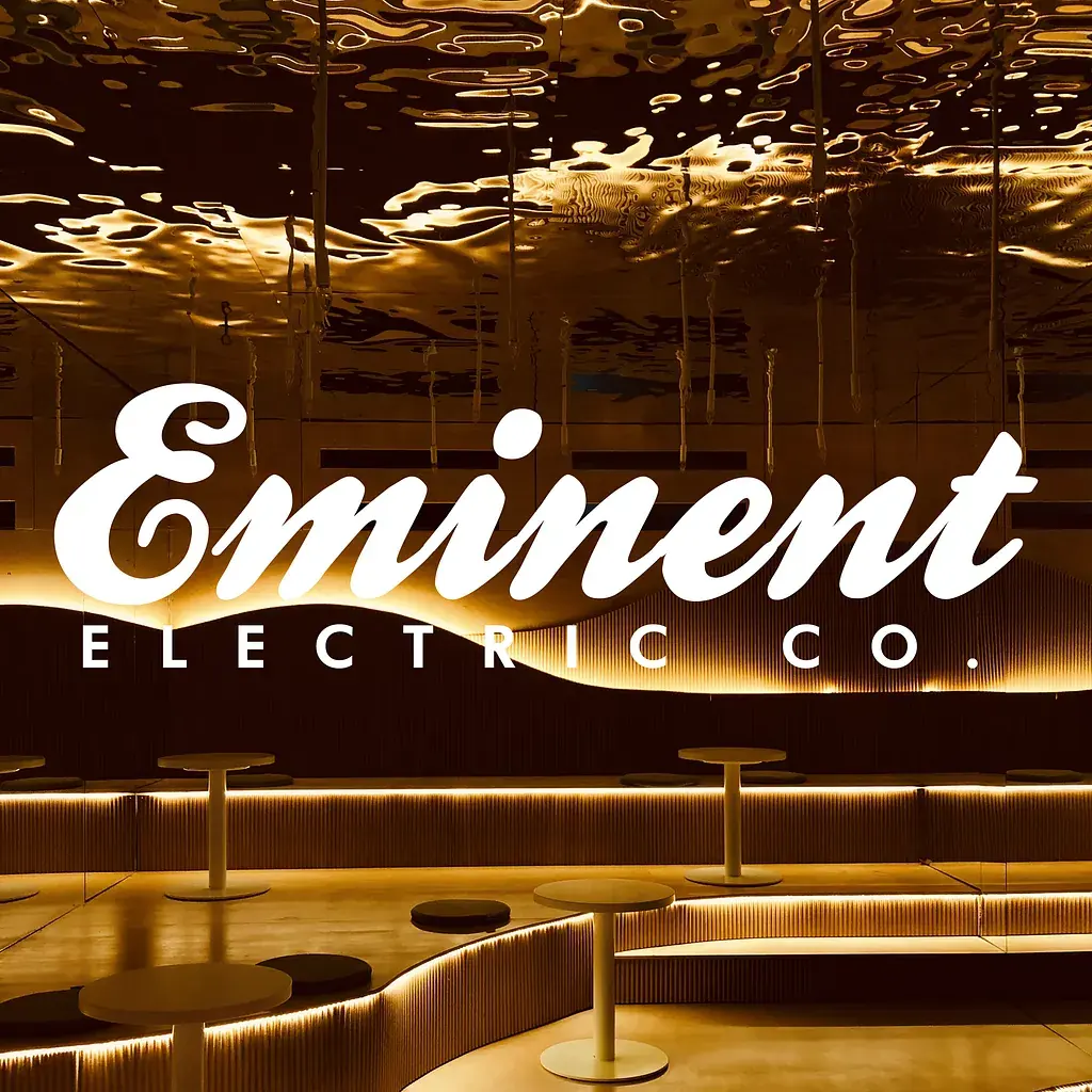 Approved Eminent Electric V2 artwork over a mirrored, illuminated interior