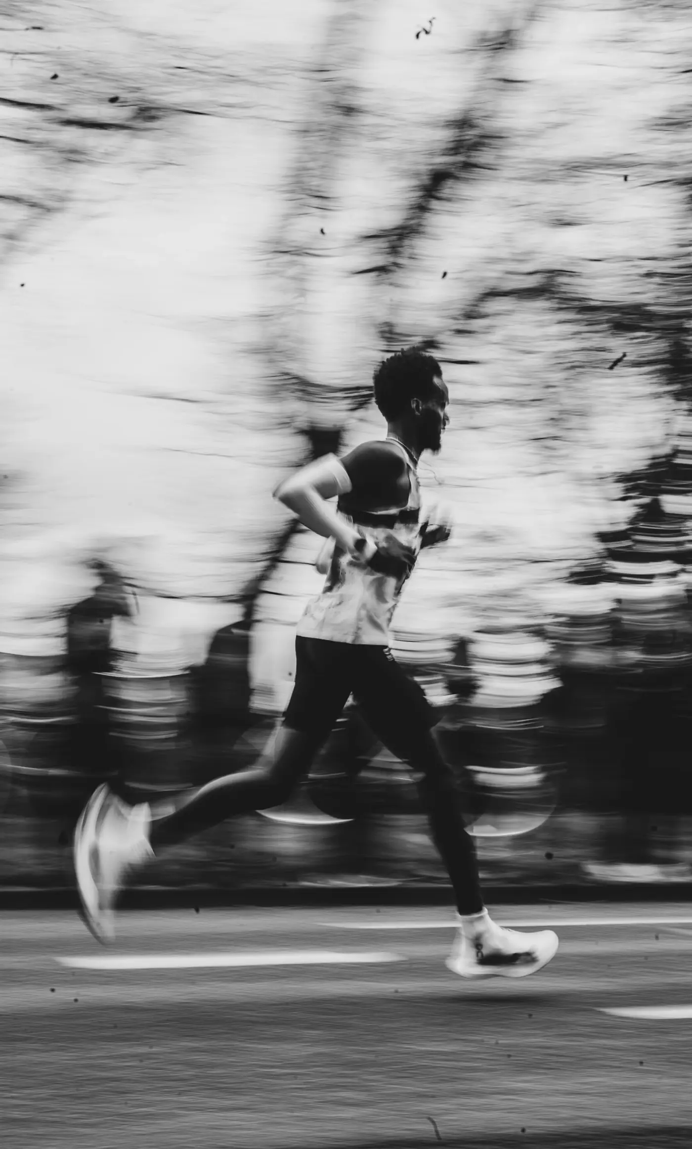 Runner captured with directional motion blur